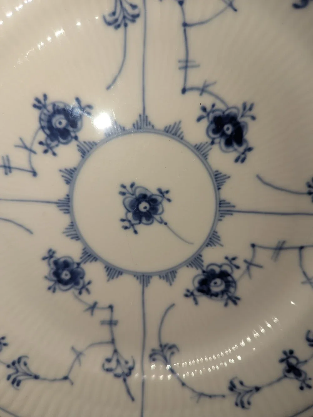 Royal Copenhagen Blue and White Fluted Porcelain Plate #179_4